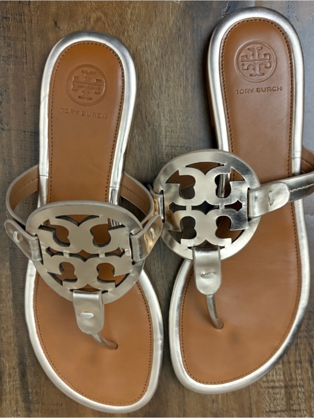 Tory Burch Women's Miller Sandals, Rose Gold, Size 7 Great Condition